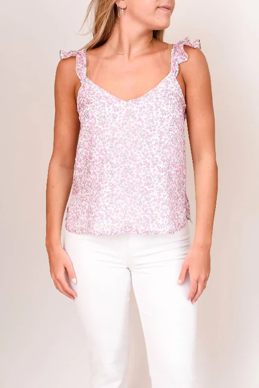 Free Spirited Fashion Cara Chiffon Cami In Confetti Mini Flora