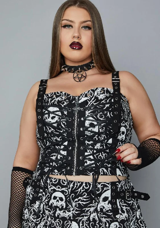 Trendy Fashion Sale Plus Trading Nightmares Corset Top