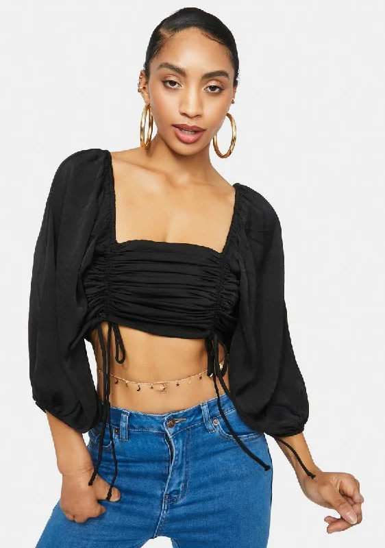 Special Occasion Wear Believe In Me Ruched Crop Top