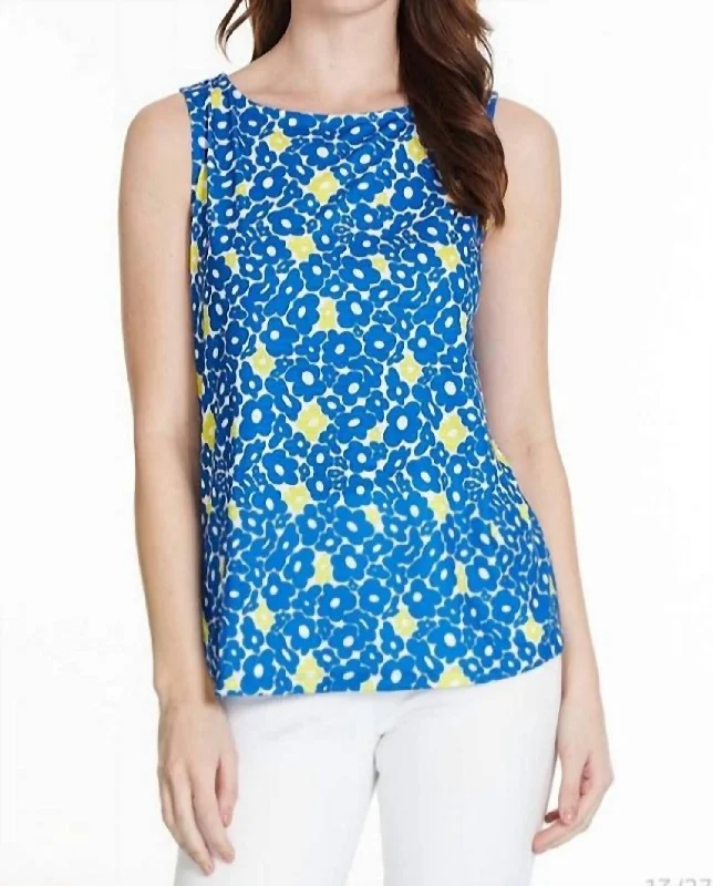 Valentine's Special Floral Tank In Blue