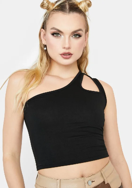 End of Season Sale Next Level One Shoulder Crop Top