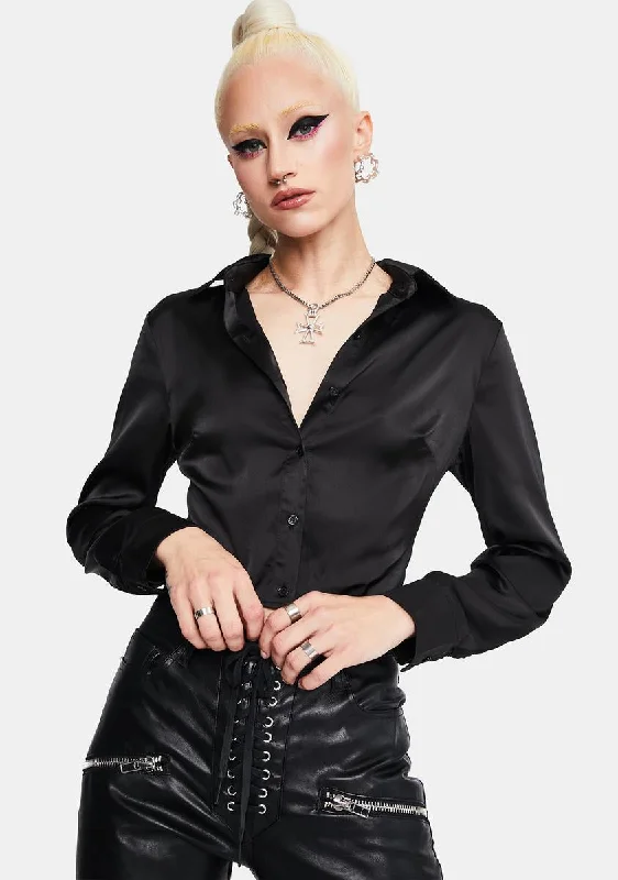 Chic Style Ride It Out Lace Up Satin Crop Top