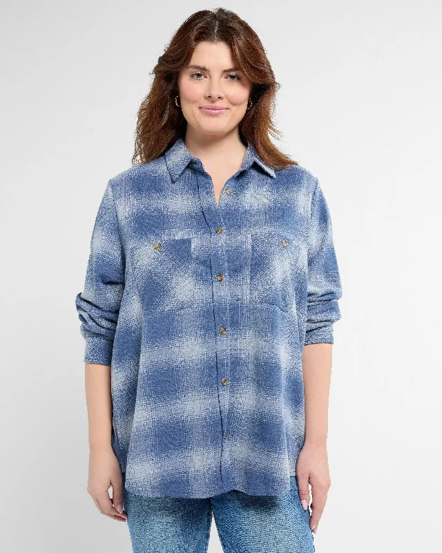 First Order Discount Plus Size Coastline Button Down Plaid