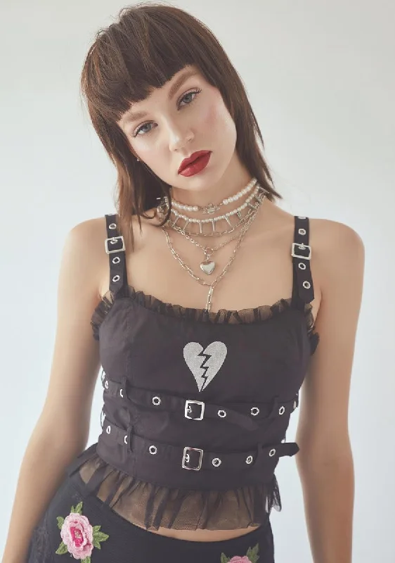 Trend Alert Sad Or Something Heart Crop Top