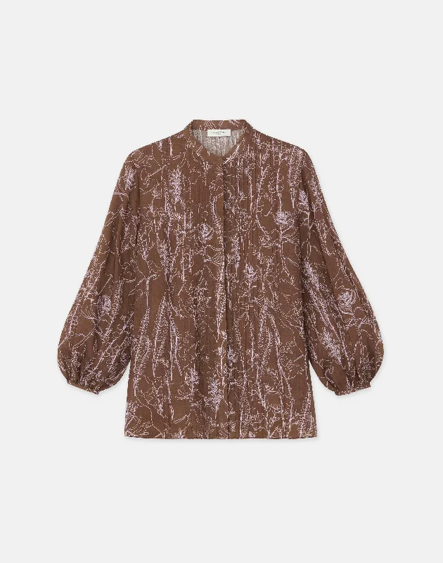 Trend Setting Wardrobe Flora Print Sustainable Gemma Cloth Voile Pintuck Blouse