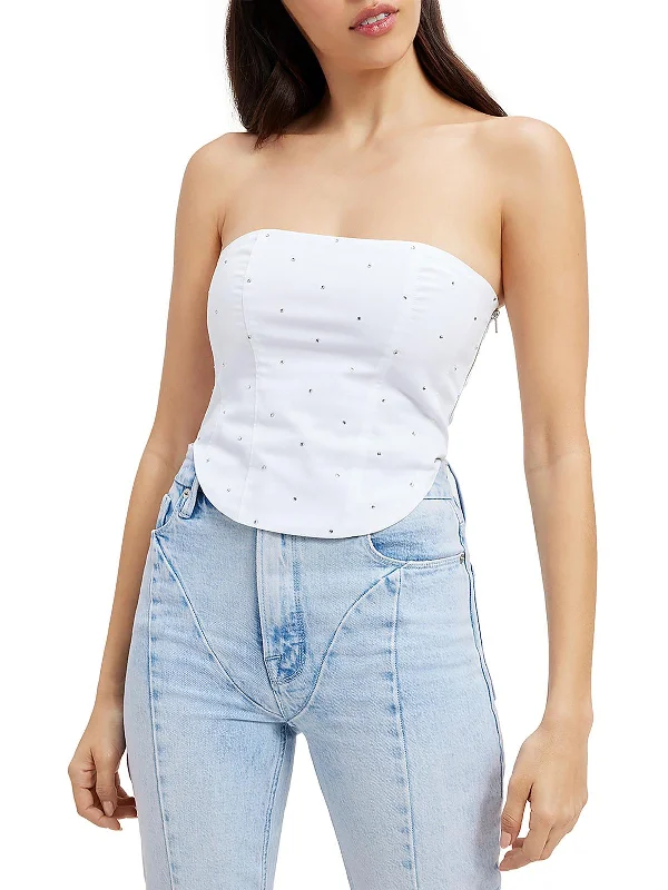 The Epitome Of Modern Women's Fashion Womens Embellished Corset Strapless Top