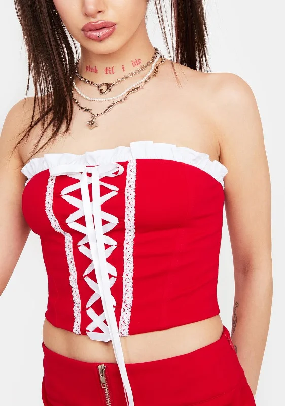 Discount Extravaganza Fiery High Maintenance Corset Top