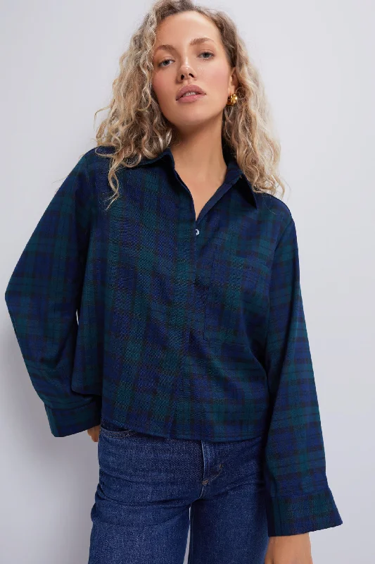 End Of Month Blowout Blackwatch Mara Cropped Button Down