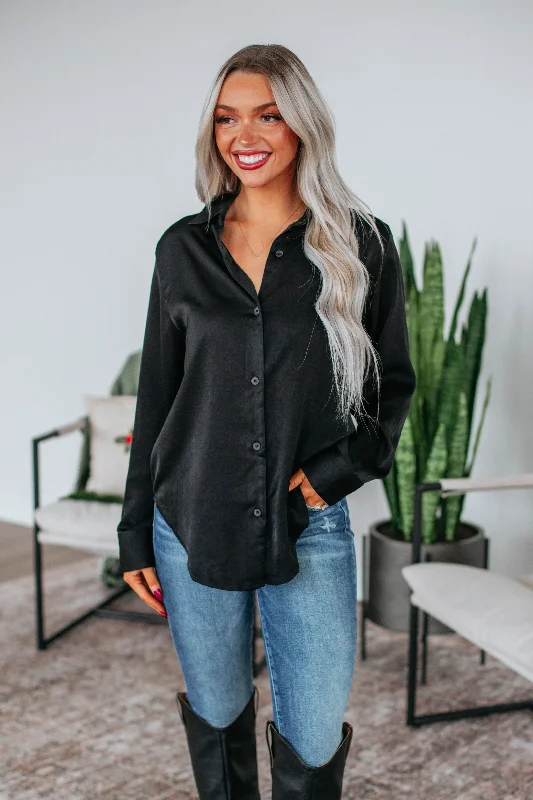 Celebrate With Big Savings Quinn Button Down Blouse - Black