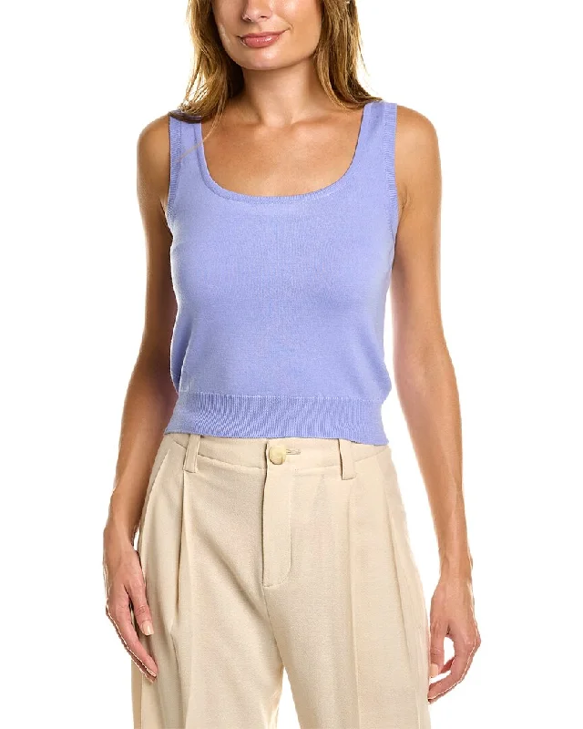 Fashion Sale Oscar de la Renta Scoop Neck Wool Tank