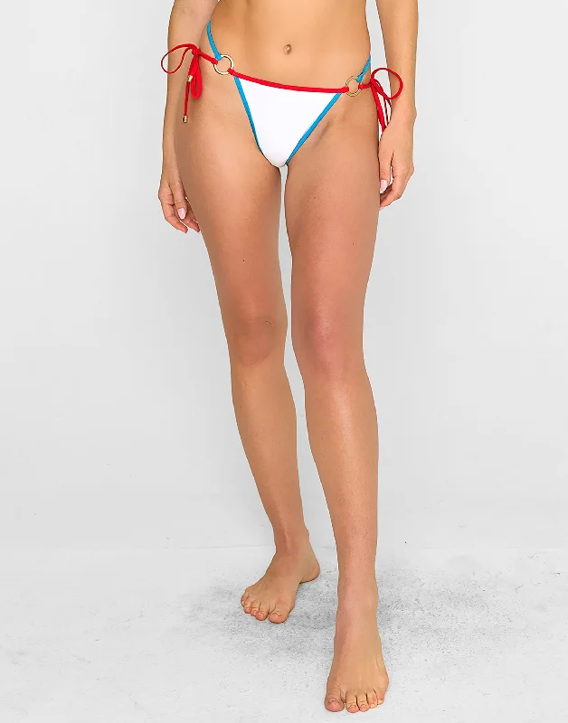 Stylish Women's Apparel Selena Skimpy Bottom - White/Red/Blue