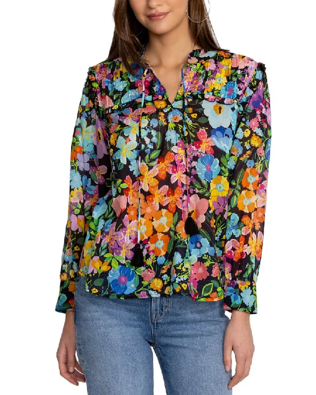 Sale Event, Prices Rock Johnny Was Wild Bloom Ruffle Yoke Blouse