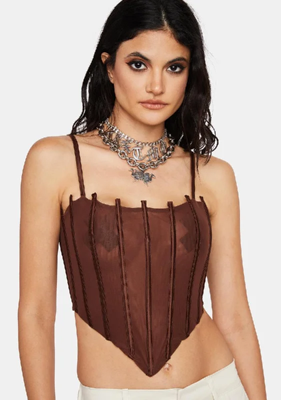 Limited Time Special Offer Mocha Limited Access Corset Top