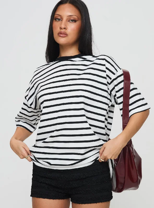 Trend Alert Nersa Oversized Tee Black/white Stripe