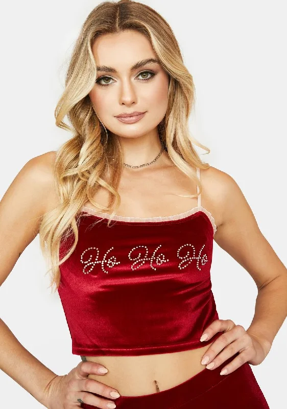 Trendy Women's Wear Ho Ho Ho Velvet Cami