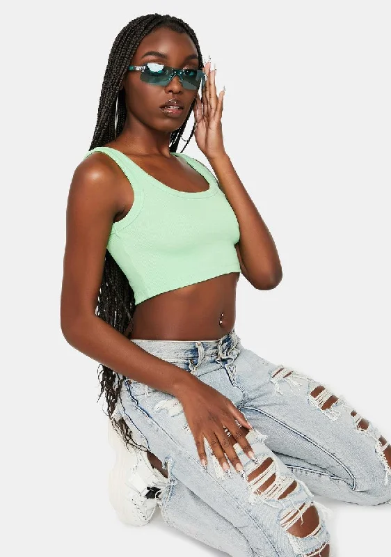 Fashion Essentials Mint Hottie Declaration Crop Top