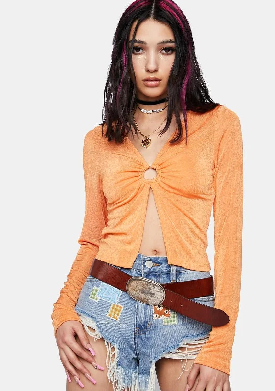 Final Clearance Open Front Crop Top