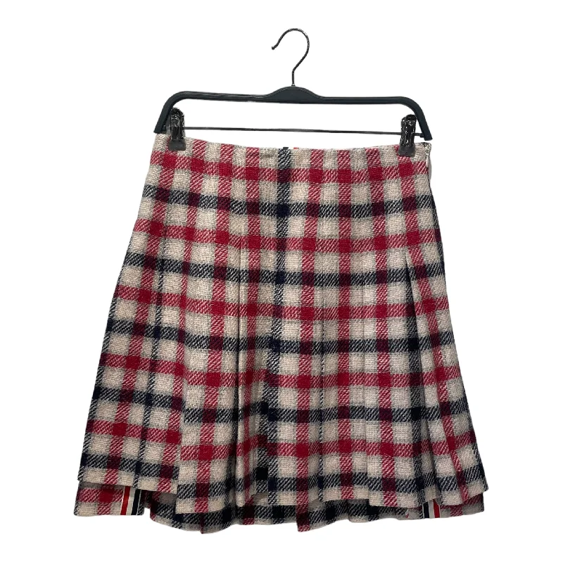 Trend Setting Wardrobe THOM BROWNE. NEW YORK/Skirt/L/Plaid/Wool/CRM/