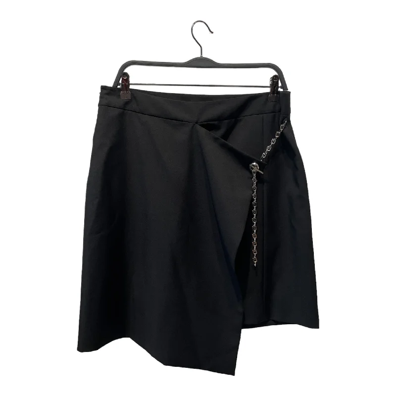 Elegant Simplicity Wardrobe GIVENCHY/Skirt/42/Wool/BLK/SILVER CHAIN