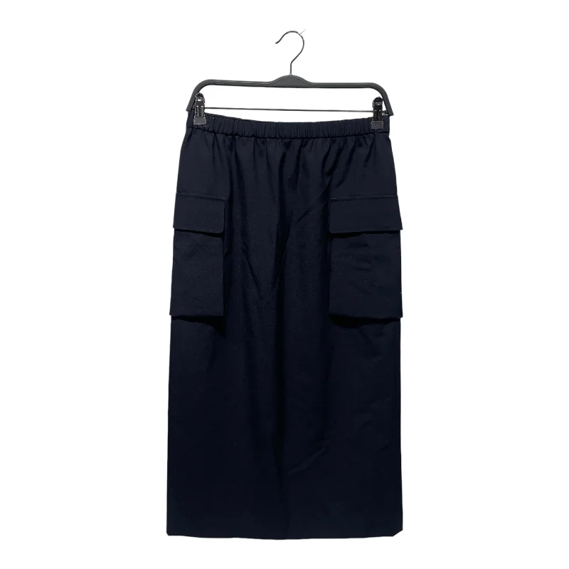 Feminine Soft - Hued Look COMME des GARCONS/Long Skirt/S/Wool/NVY/