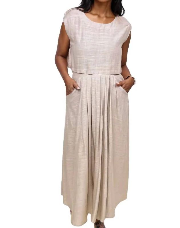 Daily Deals Airy Linen Skirt In Oatmeal