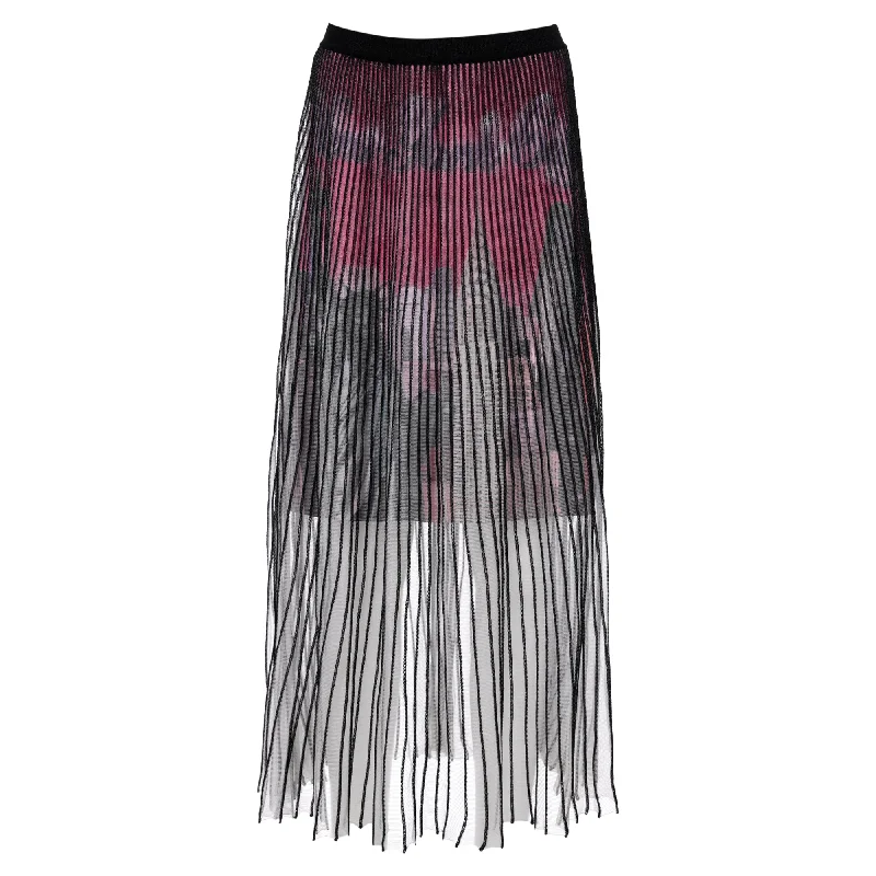 Chic Trends Unveiled Balenciaga New York City Pleated Midi Skirt In Pink Polyester