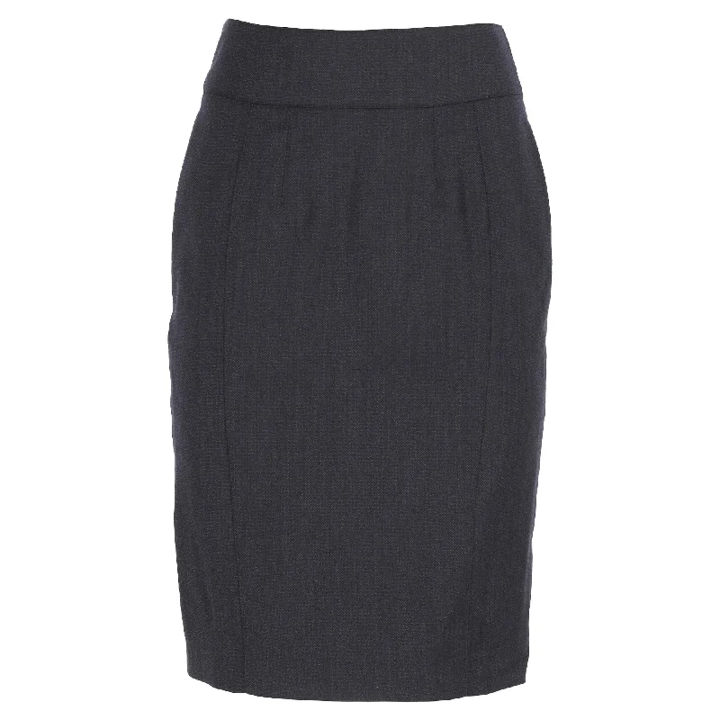 Trend Forward Women's Wear Burberry London Pencil Mini Skirt in Grey Wool