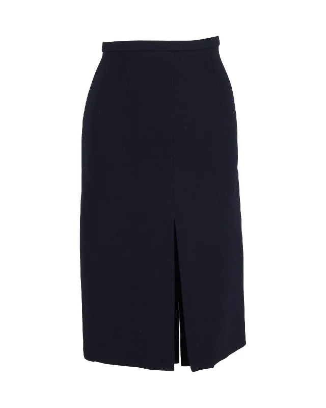 Trend Forward Women's Wear Celine Pencil Skirt in Navy Blue Cotton