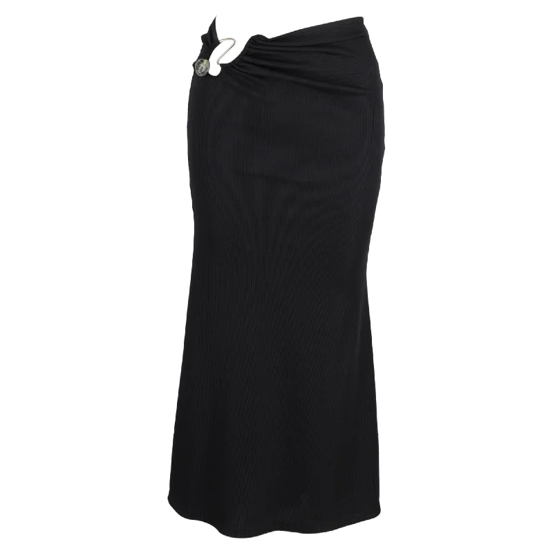 Hot Deals Christian Esber Embellished Cutout Jersey Maxi Skirt in Black Polyester