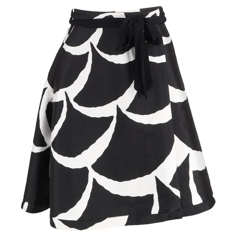 Chic Trends For The Fashion Savvy Diane Von Furstenberg Printed Skirt in Black Polyester