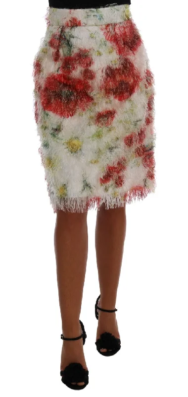 Seasonal Clearance Dolce & Gabbana Elegant Floral High-Waist Pencil Women's Skirt