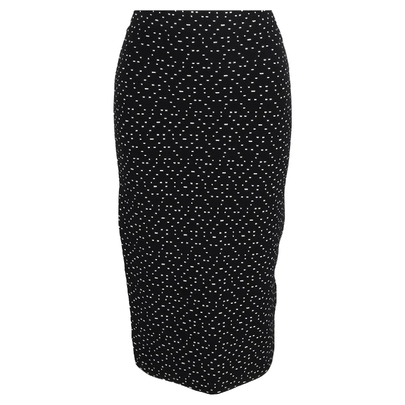 Trendy Aesthetics Emporio Armani Dot Printed Knee Length Pencil Skirt in Black Viscose