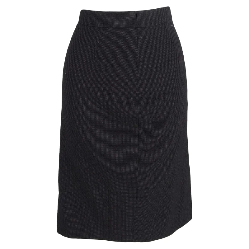 Athleisure Wear Special Offer Escada A-Line Below-The-Knee Skirt in Black Wool