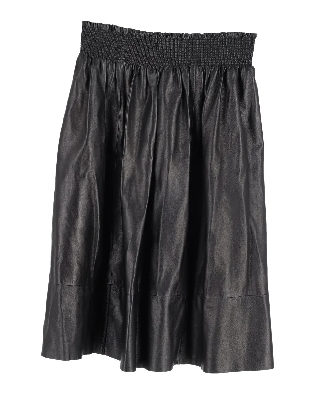 Limited Time Deal Givenchy Gartered Skirt in Black Leather