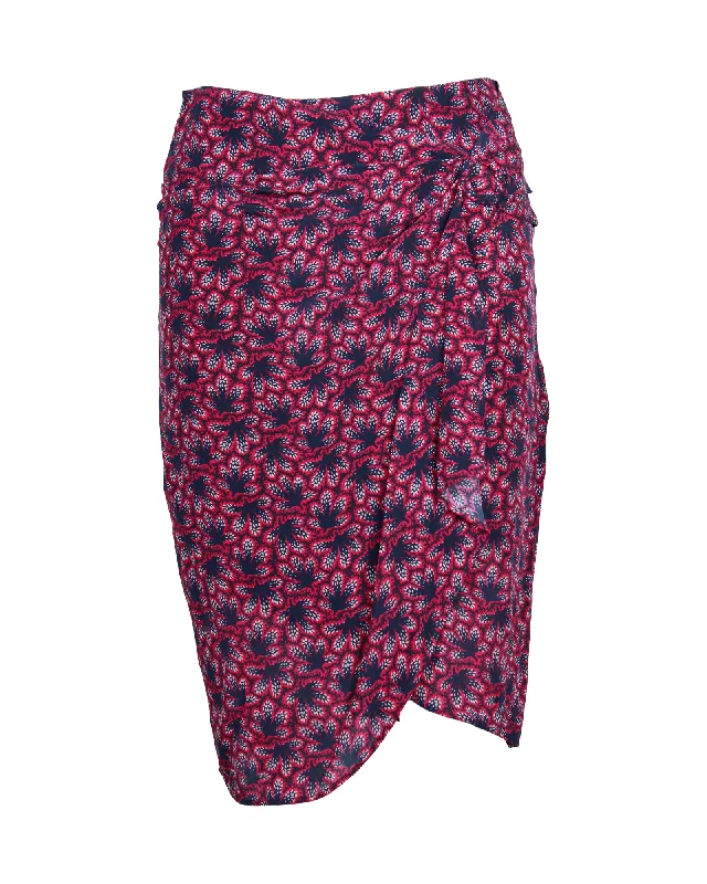 Evening Looks Isabel Marant Wrap-Effect Skirt in Red Silk