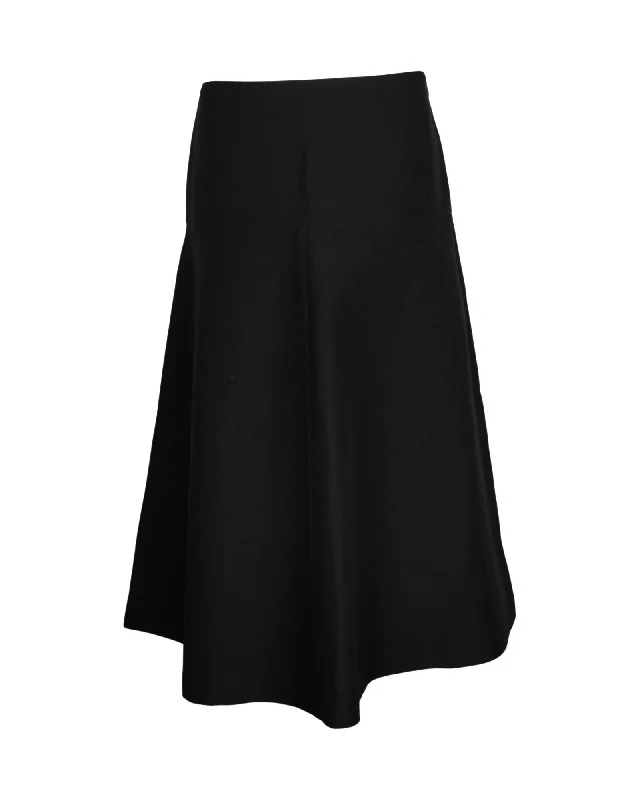 Enjoy Discount Marni A-Line Asymmetric Midi Skirt in Black Cotton