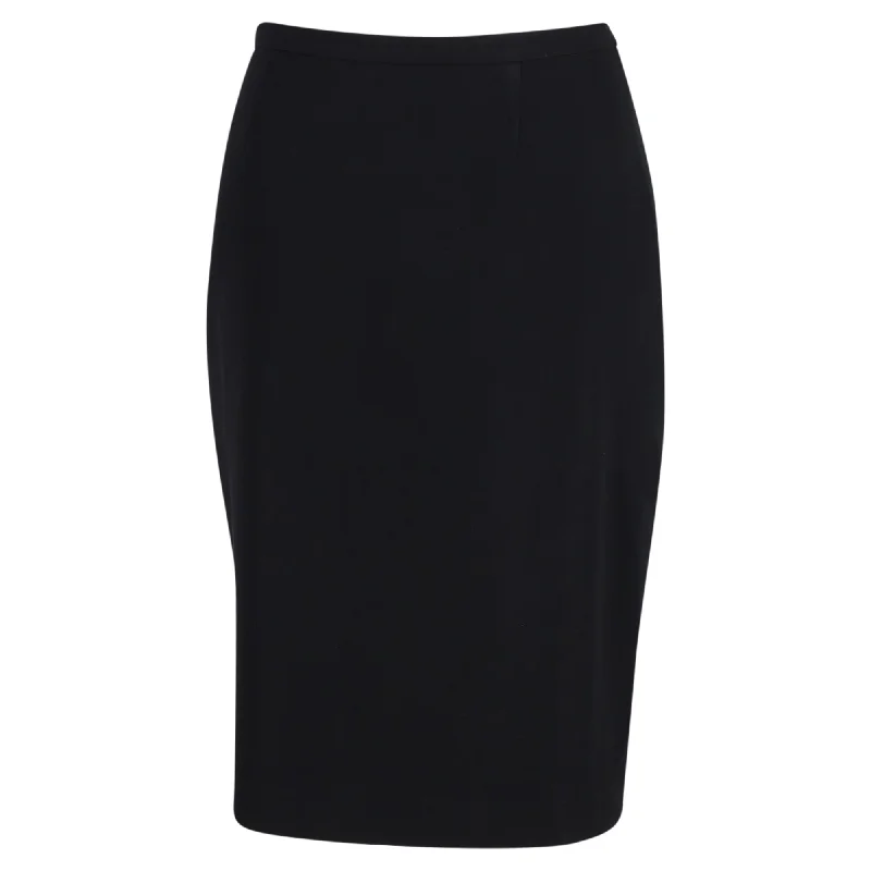 Bold Prints Casual Chic Max Mara Pencil Skirt in Black Wool