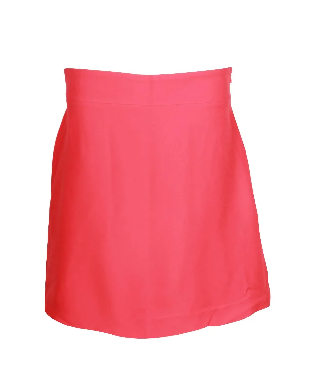 The Latest Trends Miu Miu A-Line Mini Skirt in Red Viscose