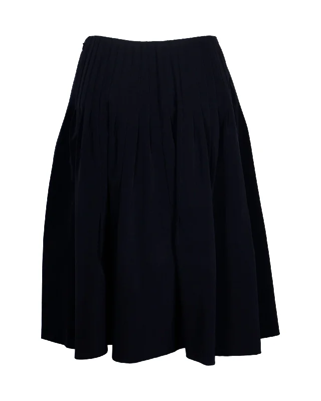 Trendsetter's Closet Prada Pleated Skirt in Black Polyester