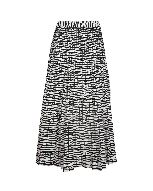 Hot Trends Proenza Schouler Pleated Zebra Midi Skirt in Animal Print Viscose