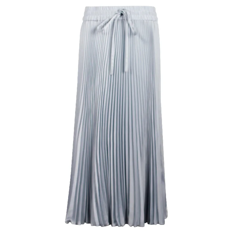 Elegant Style Red Valentino Pleated Midi Skirt in Light Blue Polyester