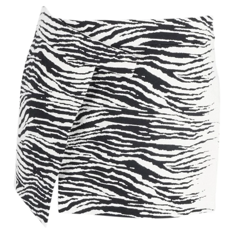 Daily Deals The Attico Cloe Jacquard Zebra Print Mini Skirt in White Viscose