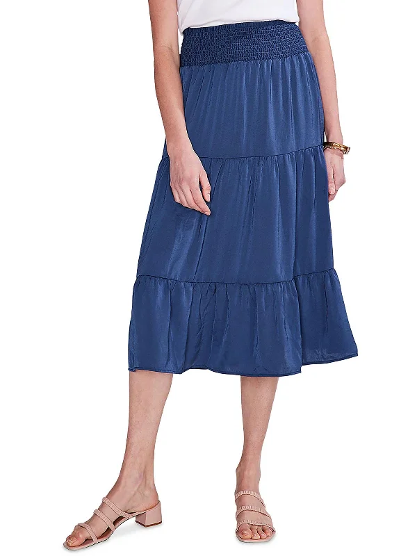 Fresh Styles, Fresh Deals Womens Below Knee Smocked Midi Skirt