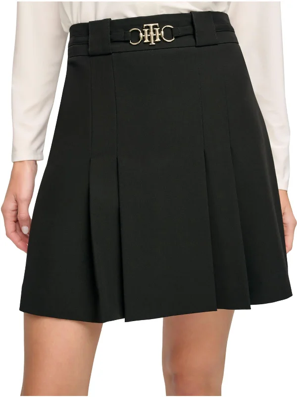 Stylish Savings Womens Logo Belt Short A-Line Skirt