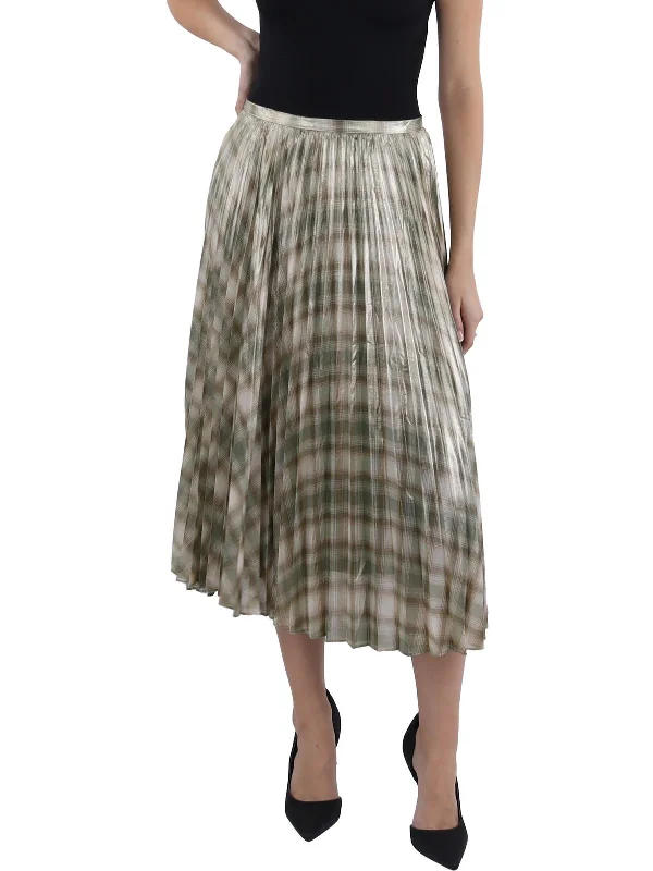 Clearance Event Womens Mid Calf Pleated A-Line Skirt