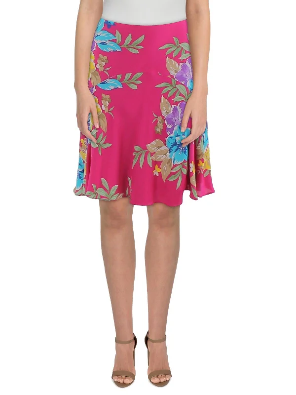 Flash Sales Womens Mini Floral Print A-Line Skirt