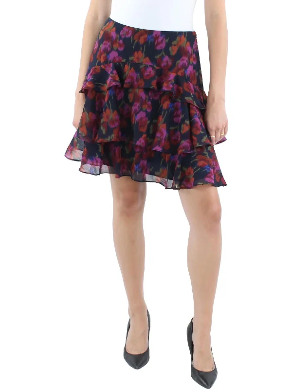 Flash Sale Fever Womens Mini Floral Print A-Line Skirt