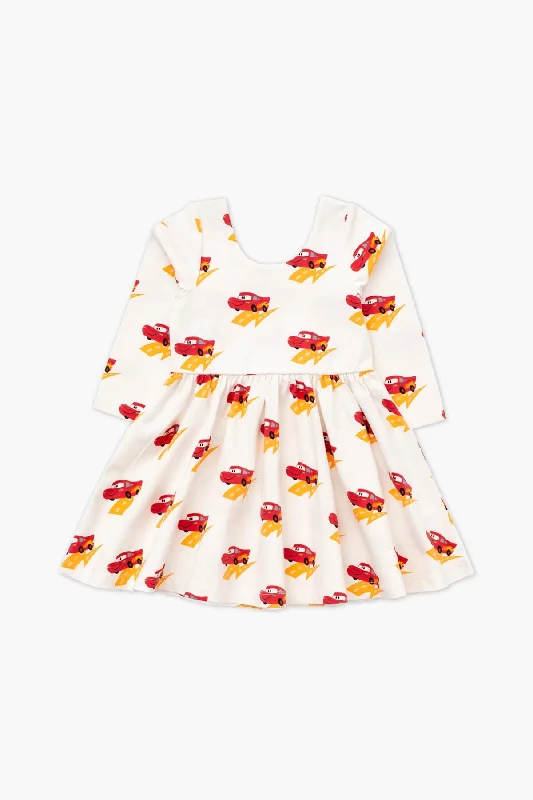 Versatile Wardrobe Essentials SALE - Long Sleeve Let's Dance Dress_Lightning McQueen on White