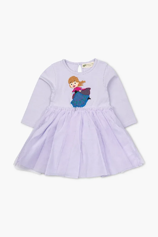 Elegant Attire For The Modern Lady Long Sleeve Tulle Dress_Disney's Frozen Anna