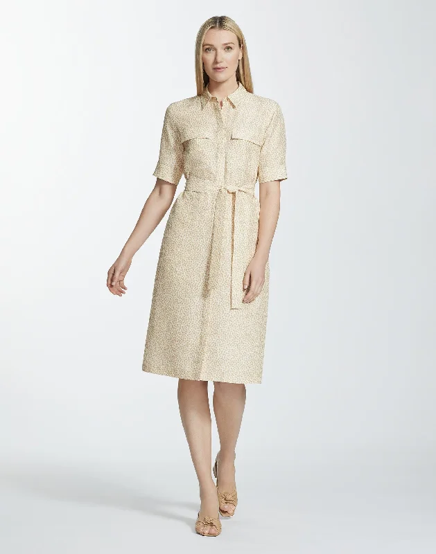 Limited Stock Mini Jaguar Print Silk Doha Shirtdress